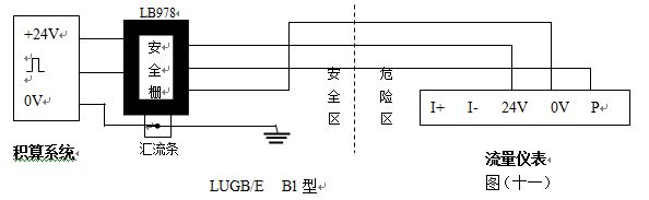 飽和蒸汽流量計防暴型渦街流量儀表配線設(shè)計圖一