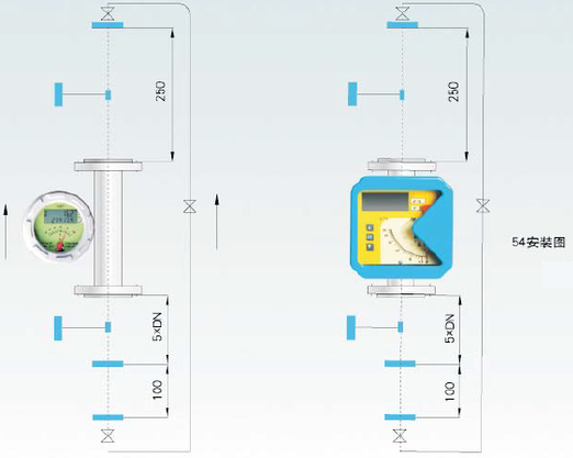 消防轉(zhuǎn)子流量計54安裝圖
