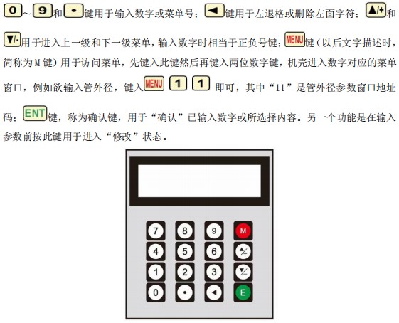 消防超聲波流量計(jì)按鍵面板說(shuō)明圖